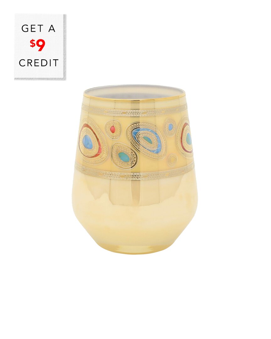 VIETRI VIETRI REGALIA CREAM STEMLESS WINE GLASS WITH $9 CREDIT
