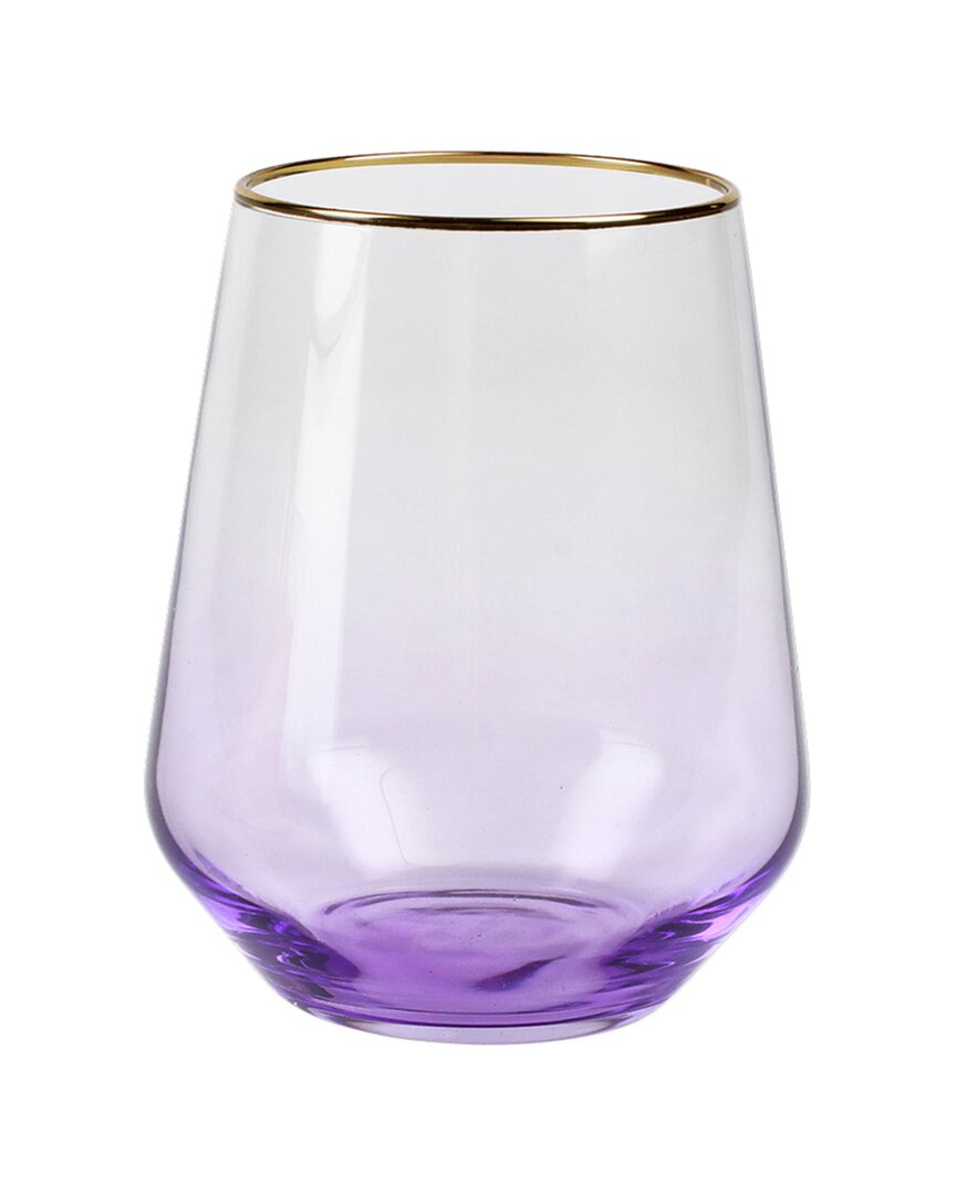 Vietri Rainbow Amethyst Stemless Wine Glass