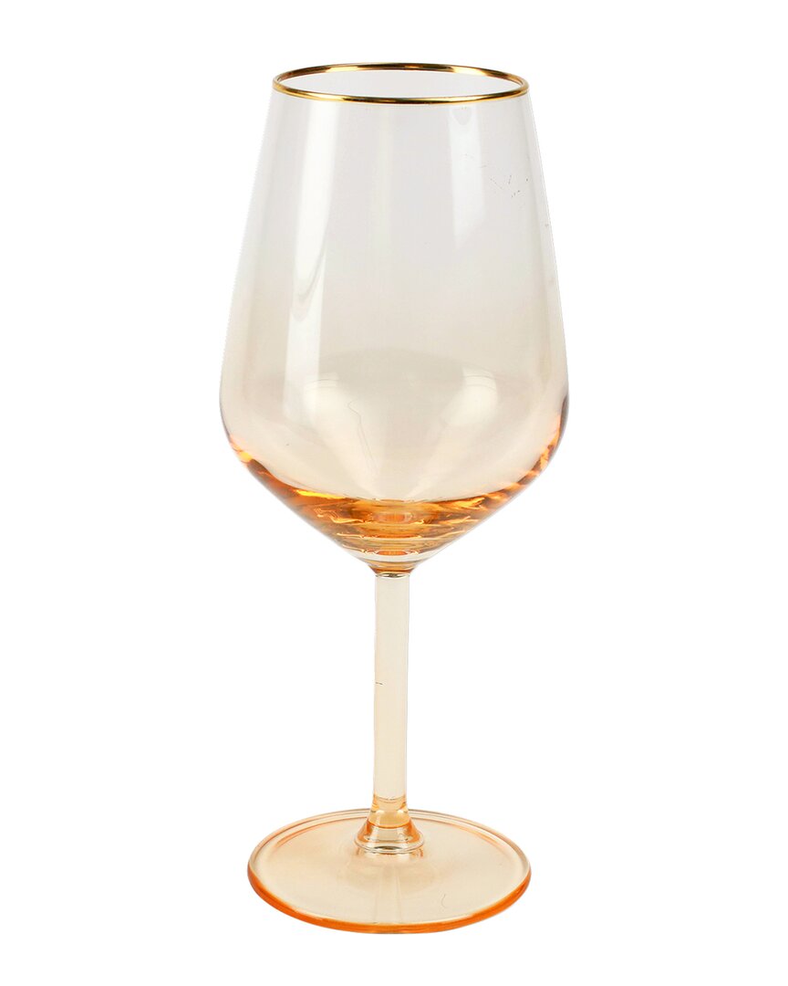 Vietri Rainbow Amber Wine Glass