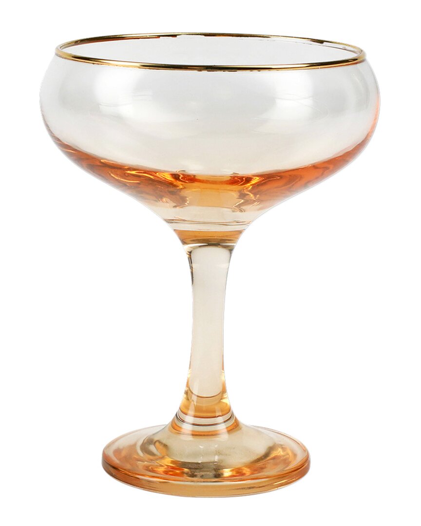 Vietri Rainbow Amber Coupe Champagne Glass