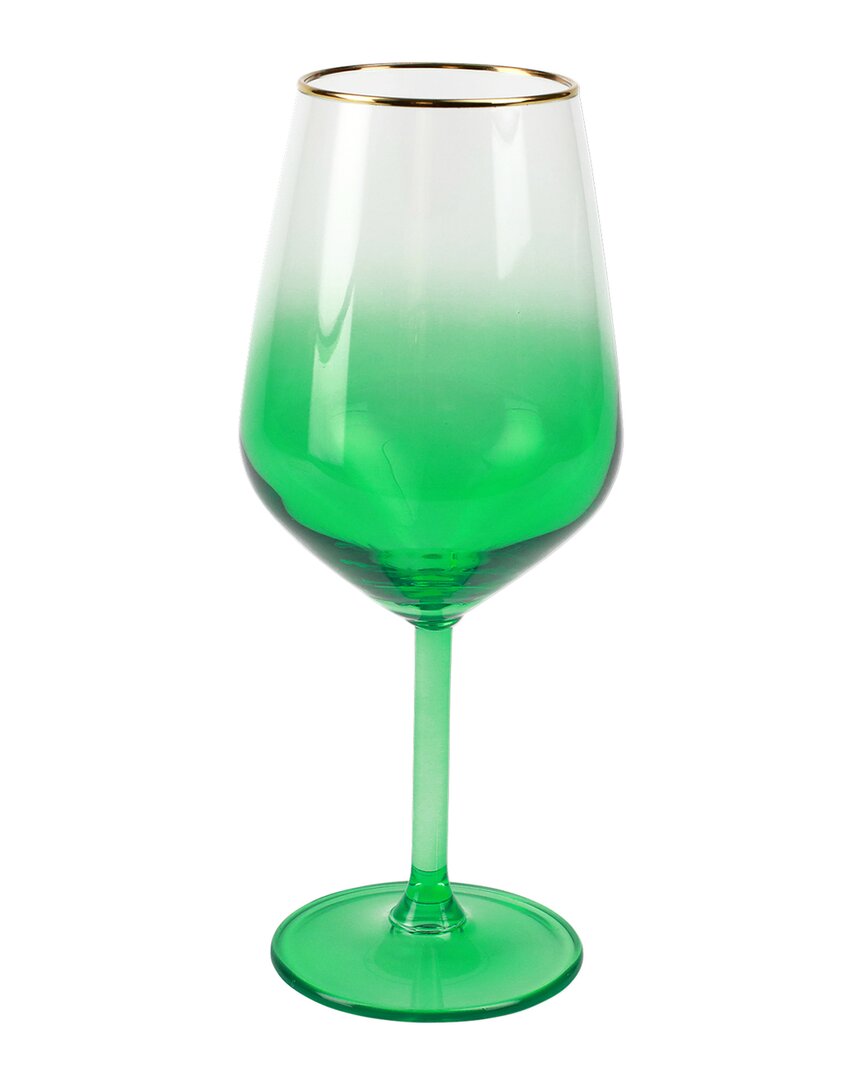 Vietri Rainbow Emerald Wine Glass