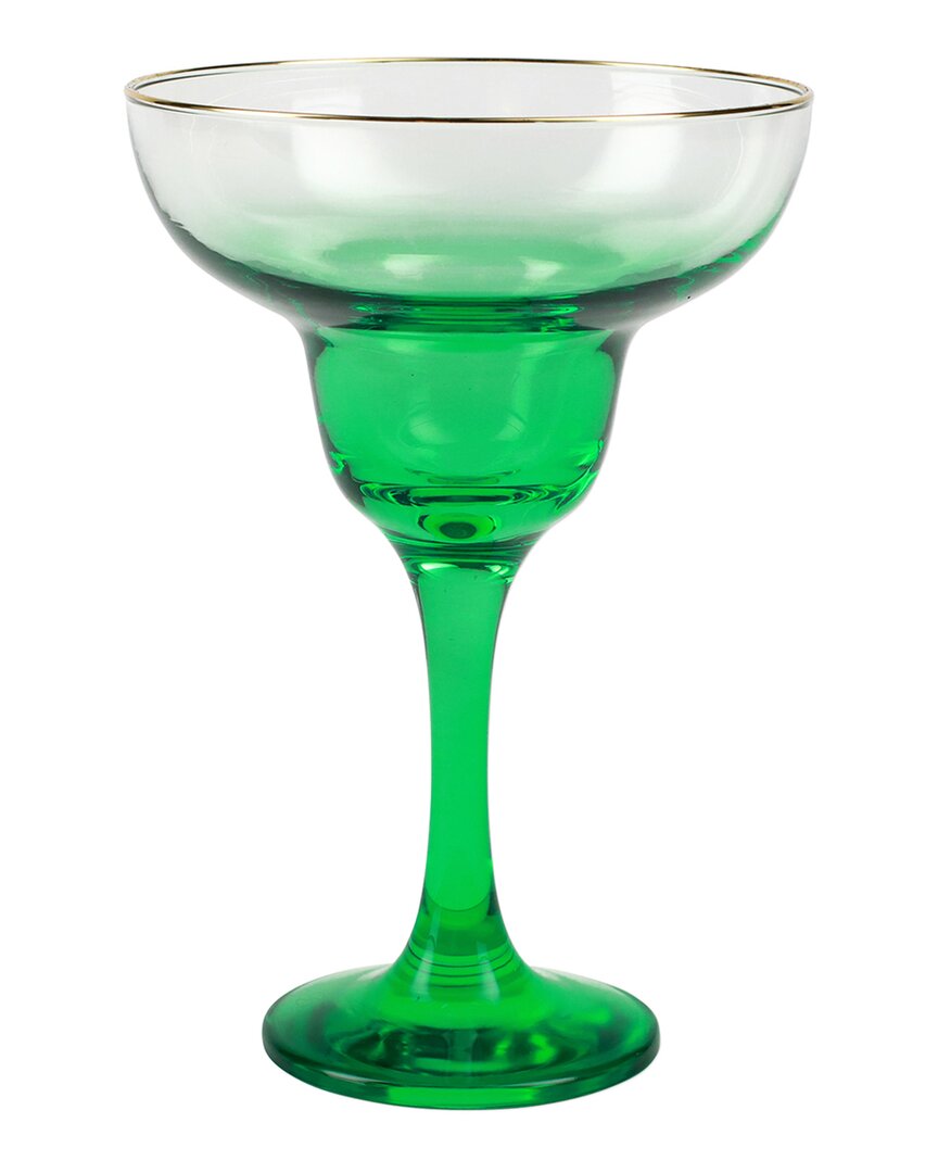Vietri Rainbow Emerald Margarita Glass