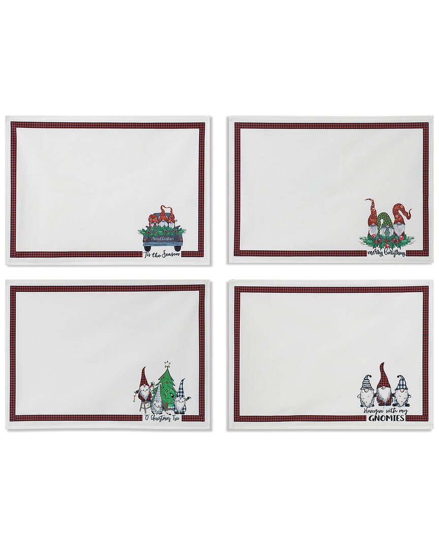 Gerson International S/4 18-in L Fabric Gnome Design Placemats 4 Style In White
