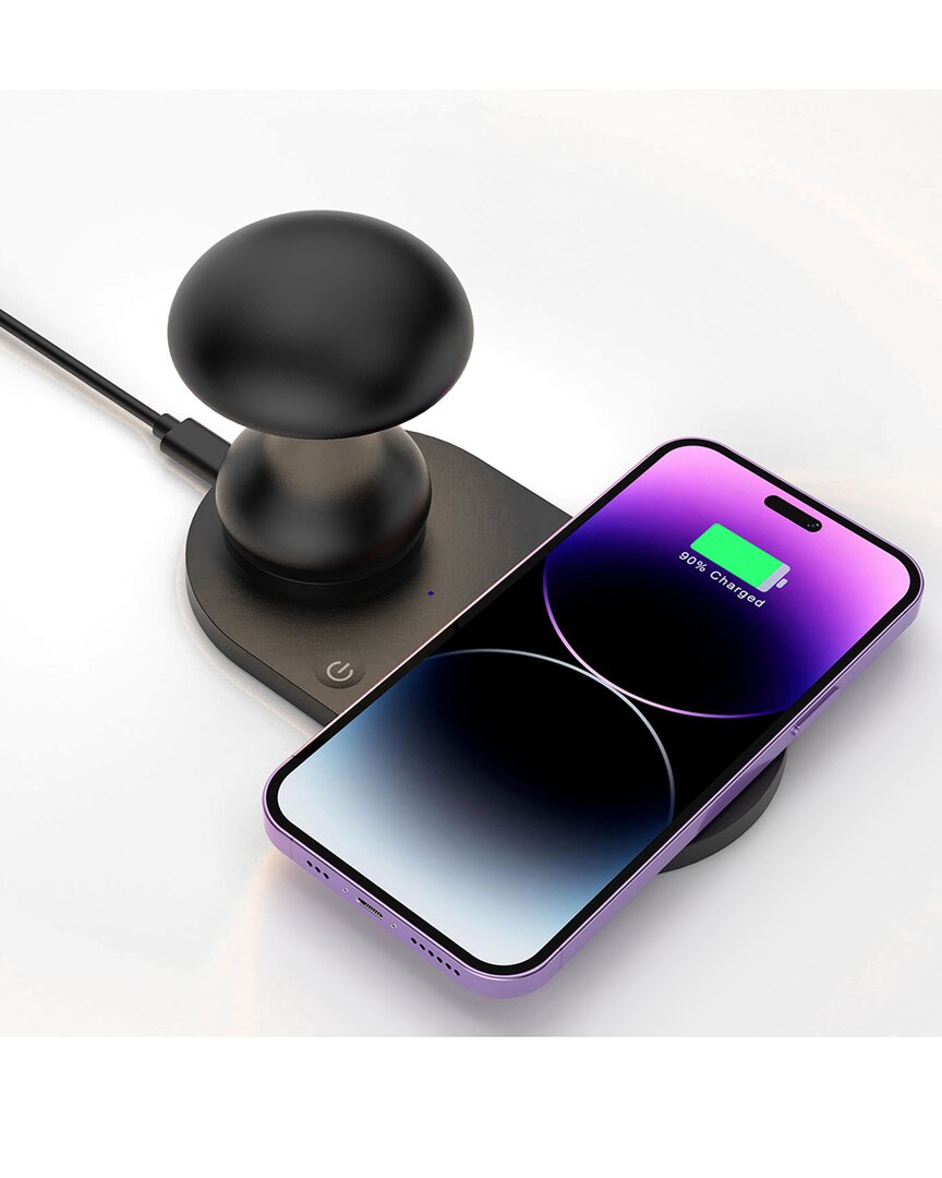 Ztech 2-in-1 Mushroom Light Wireless Charger In Black