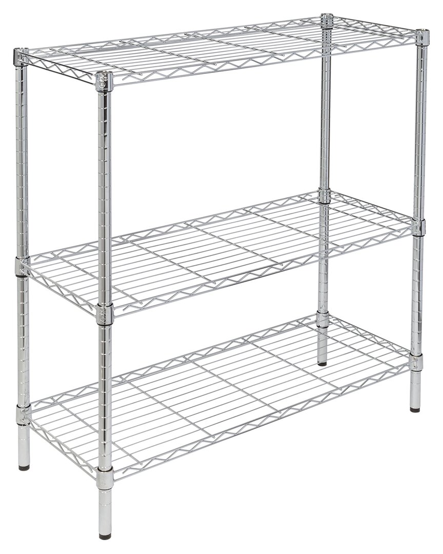 Honey-can-do 3-tier Heavy-duty Adjustable Shelf Storage Unit With 200-lb Shelf Capacity In Metallic