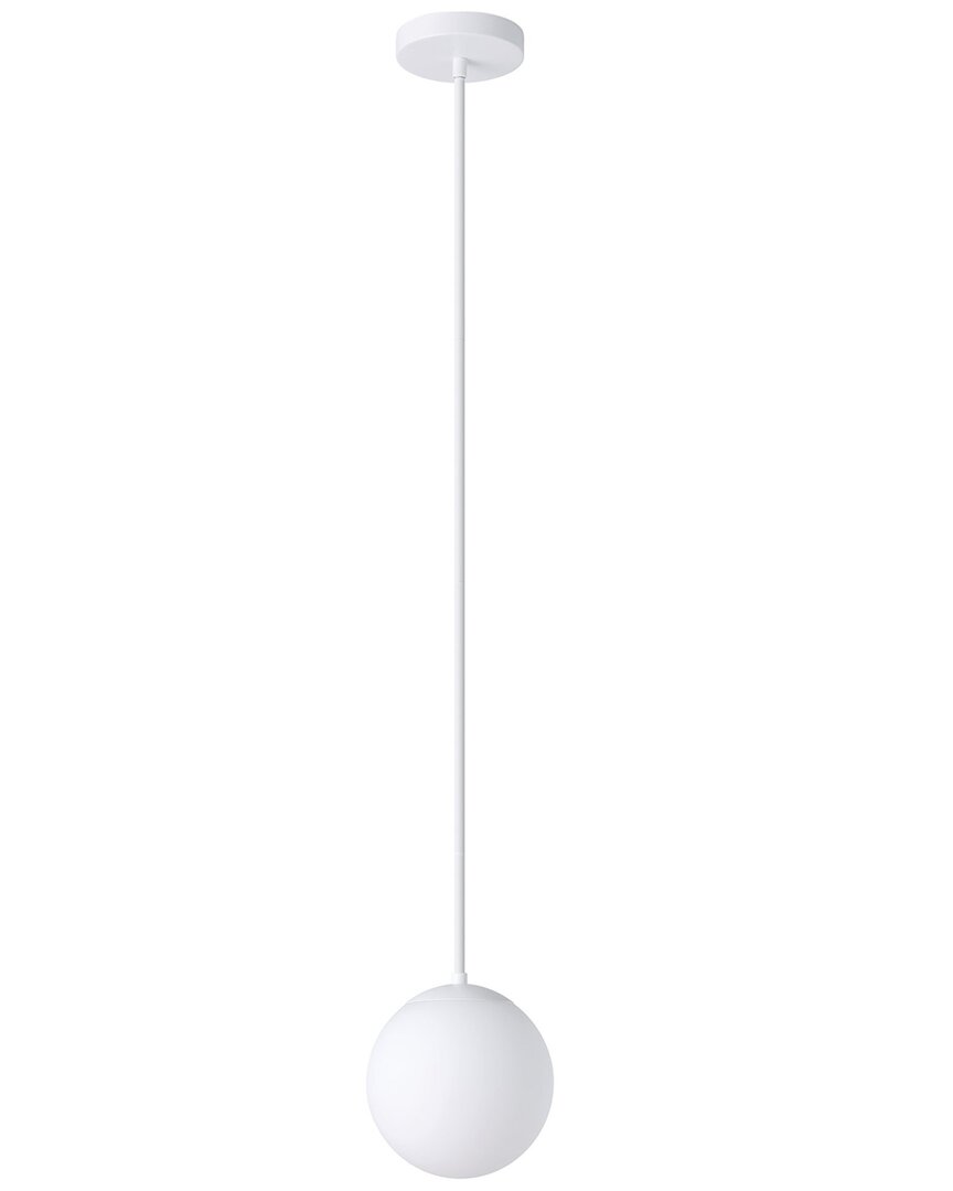 Eglo Rondo 1 Light Mini Pendant With White Finish & White Glass Shade