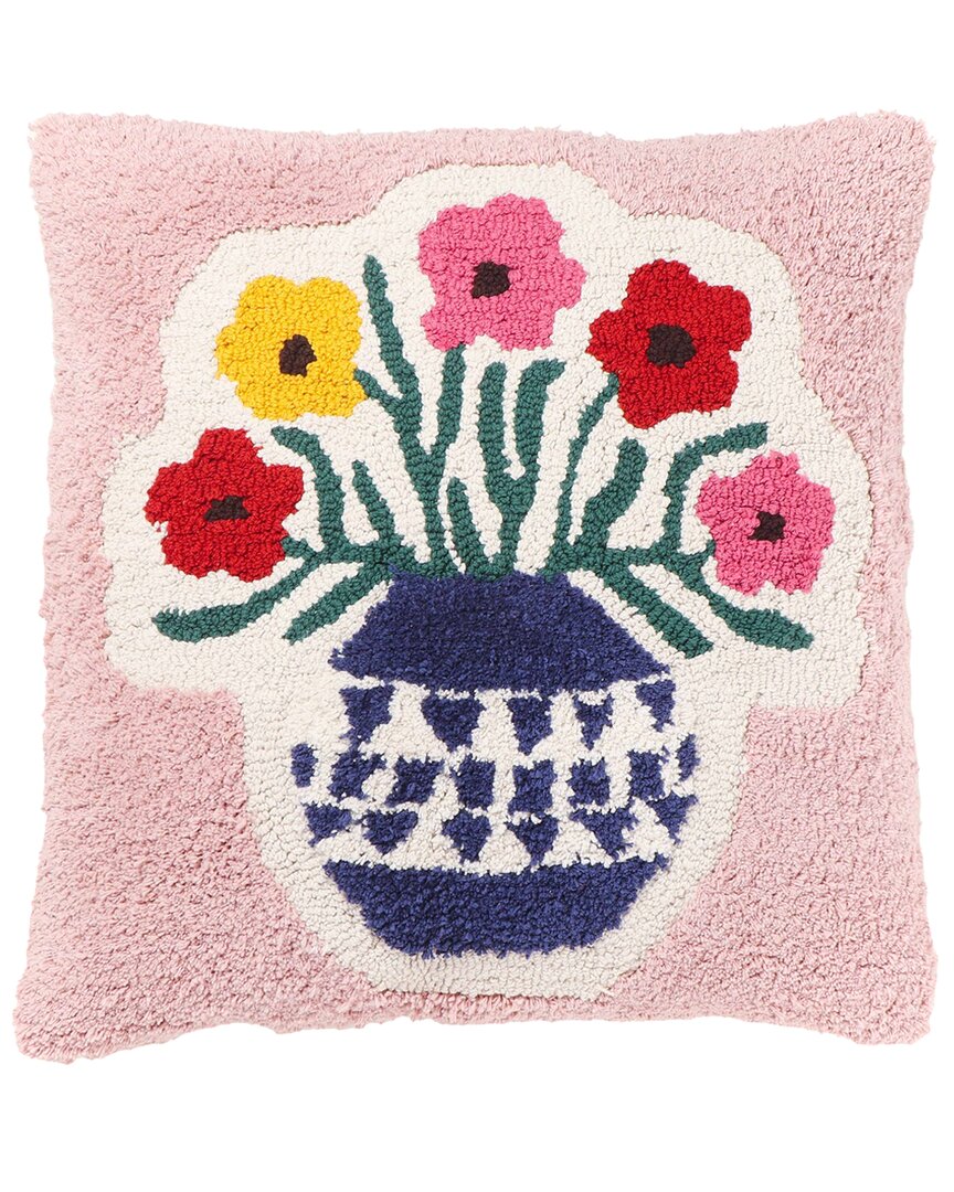 Tov Furniture Blossom Tufted Cotton 20in Square Accent Pillow In Multicolor