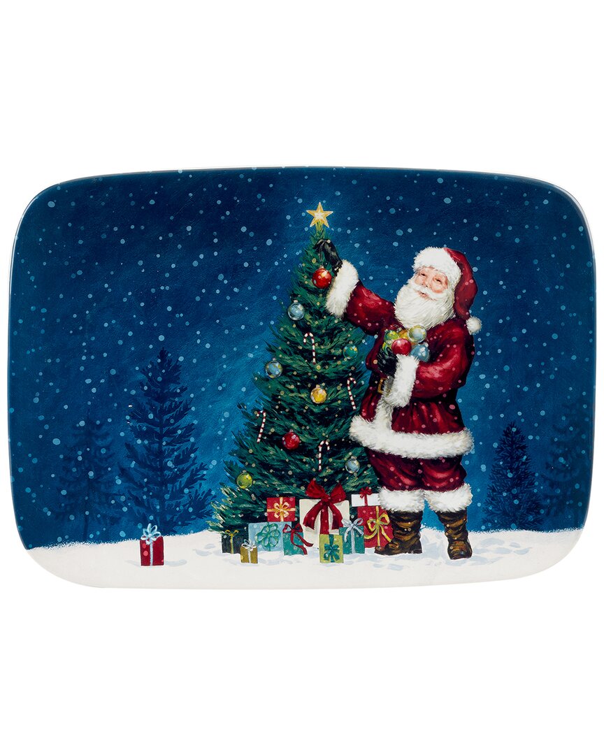 Certified International Santa's Secret Rectangular Serving Platter