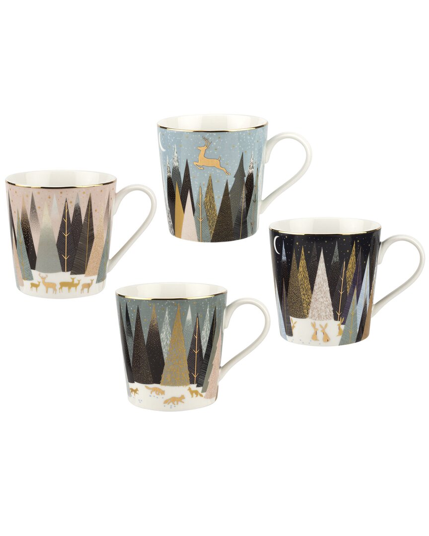 Portmeirion Set Of 4 Mugs In Multi