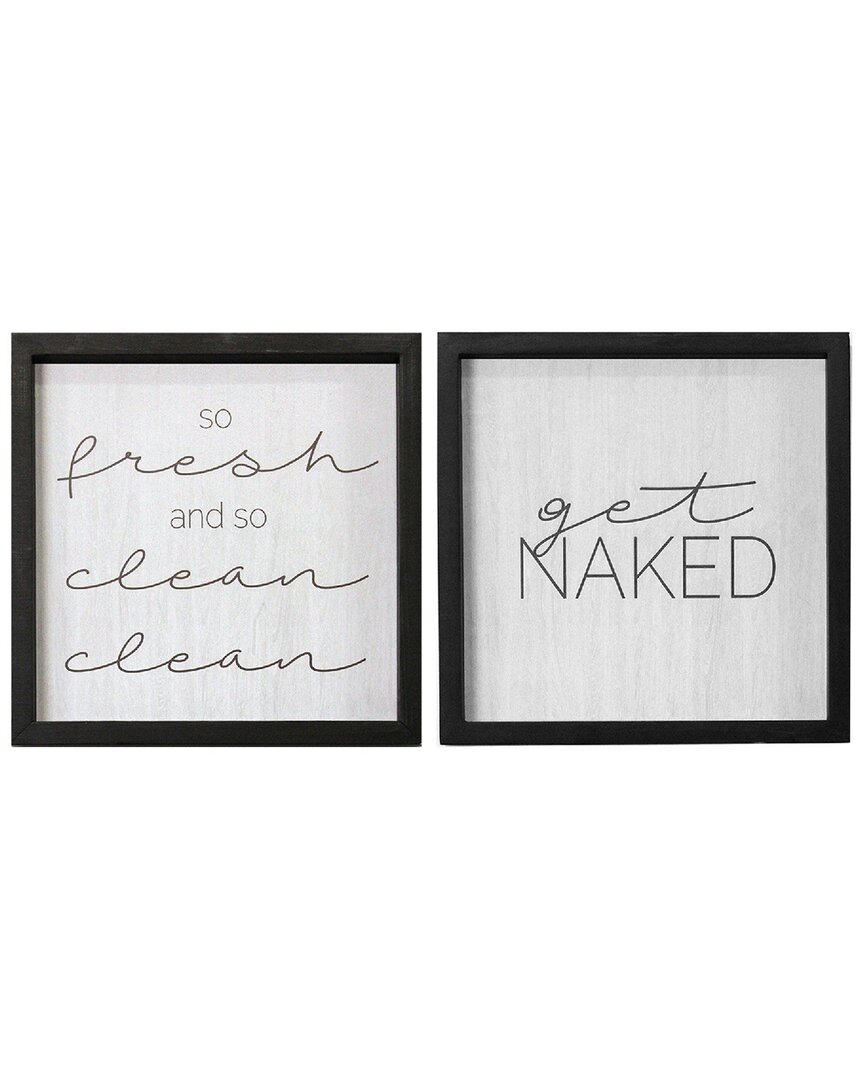 Stratton Home Decor Set Of 2 Get Naked Wall Art In Black