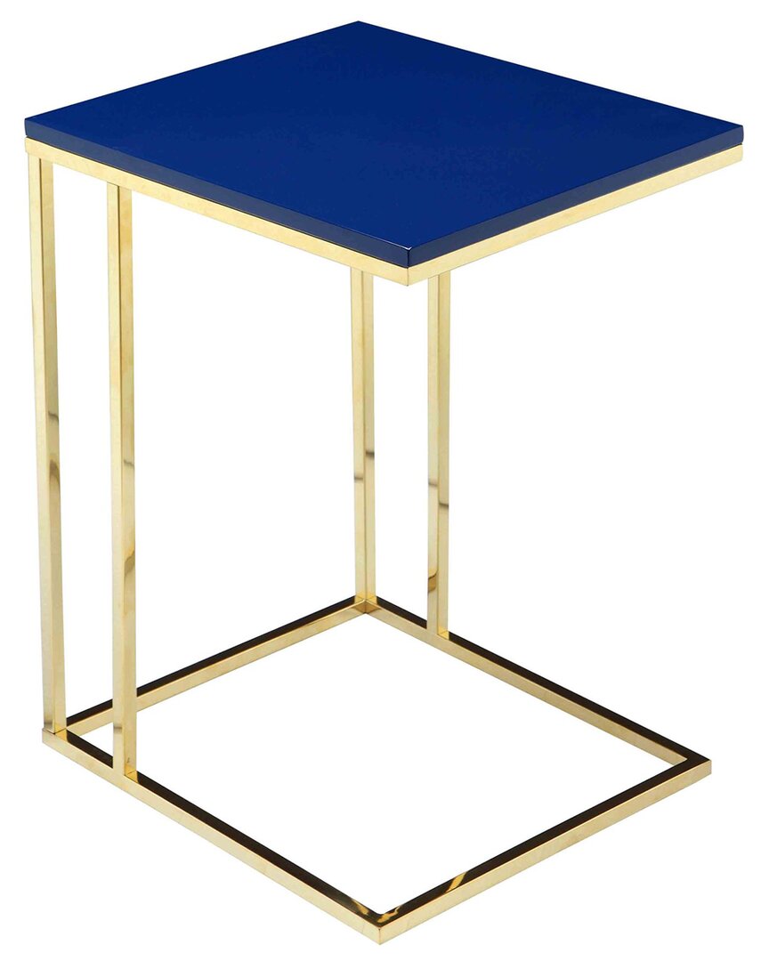 Pangea Home Gold Fred Tray Table In Navy