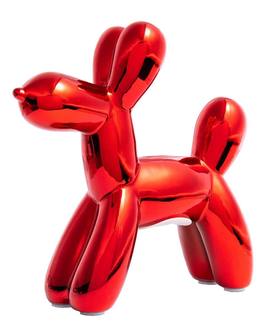 Interior Illusions Plus Red Mini Balloon Dog Bank 7.5 Tall