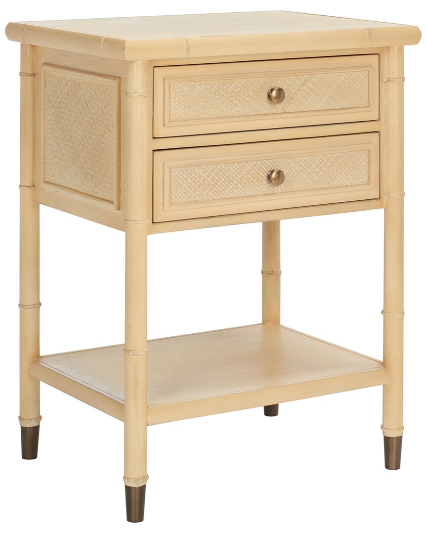 Shop Safavieh Ahab 2 Drawer 1 Shelf Accent Table In Yellow