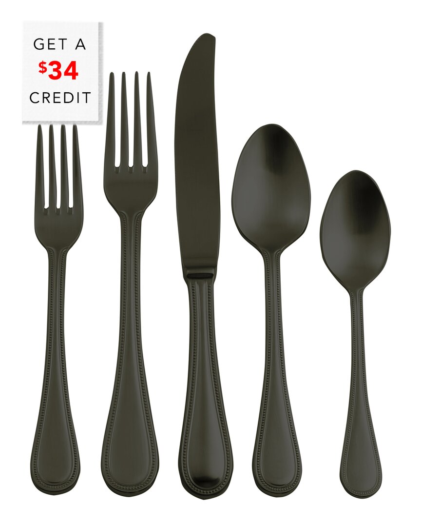 Mepra 20pc Flatware Set With $117 Credit In Black