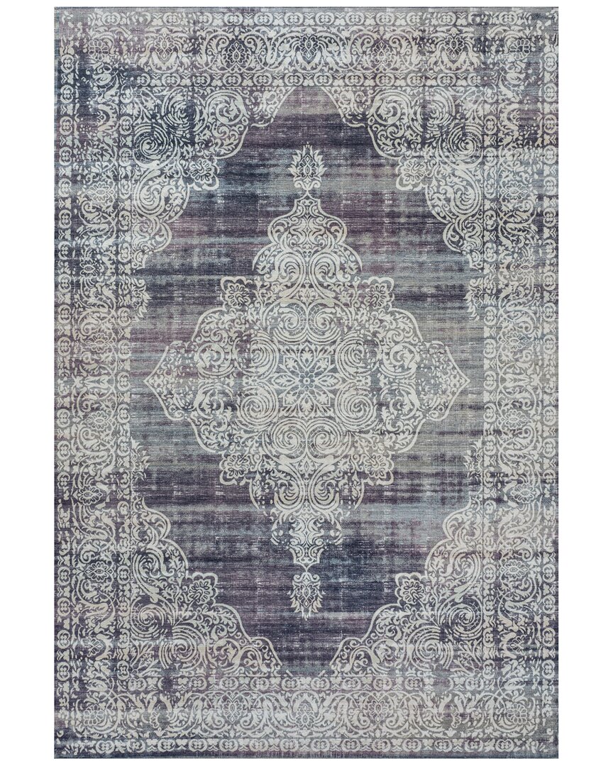 Jonathan Y Regis Bohemian Medallion Machine-washable Chenille Rug In Purple