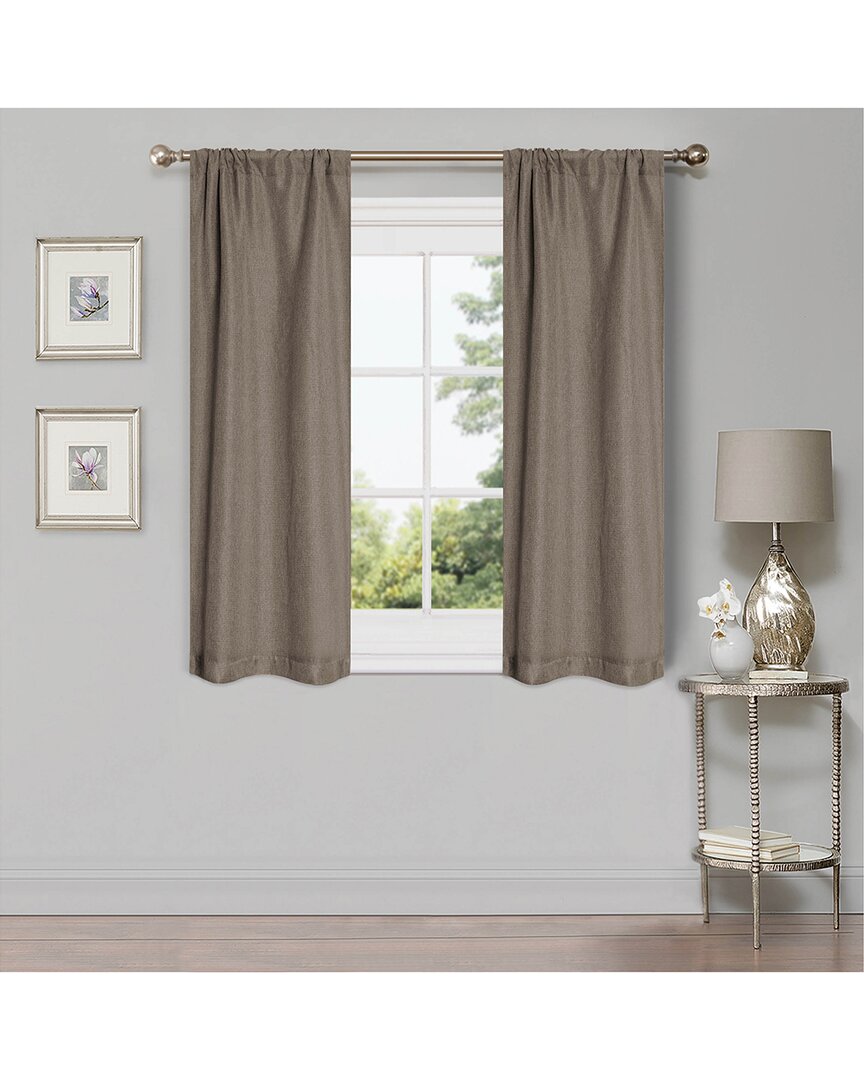 Superior 26x63 Linen-inspired Classic Modern Blackout 2pc Curtain Panel Set In Green