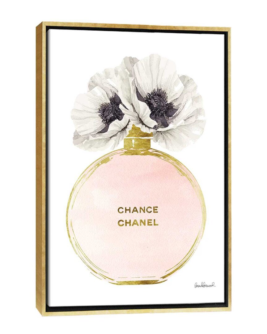 Icanvas Perfume Round Solid In Gold Nude & White Poppy F By Amanda Greenwood  Wall Art