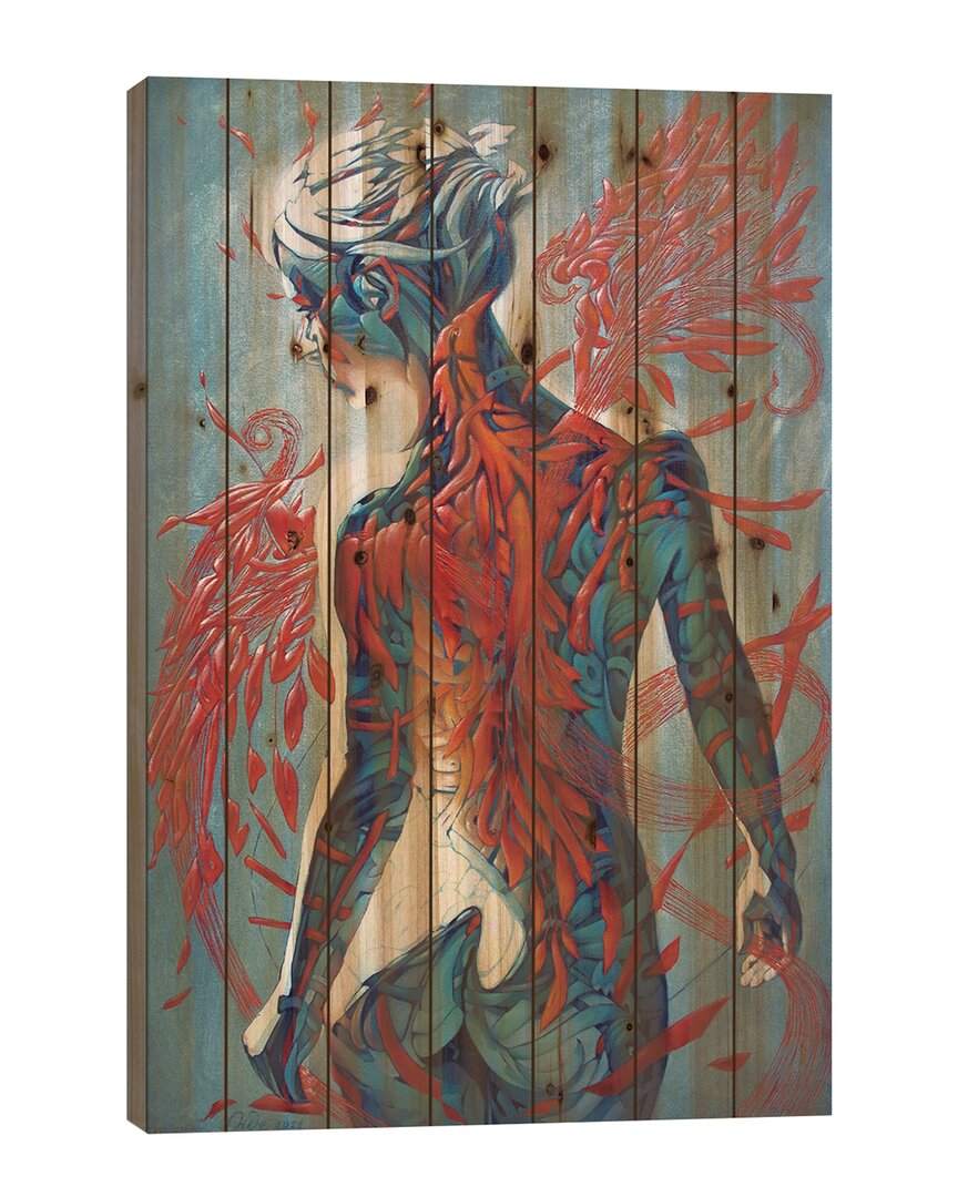 Icanvas Phoenix Wood Print By Bogdan Dide Wall Art