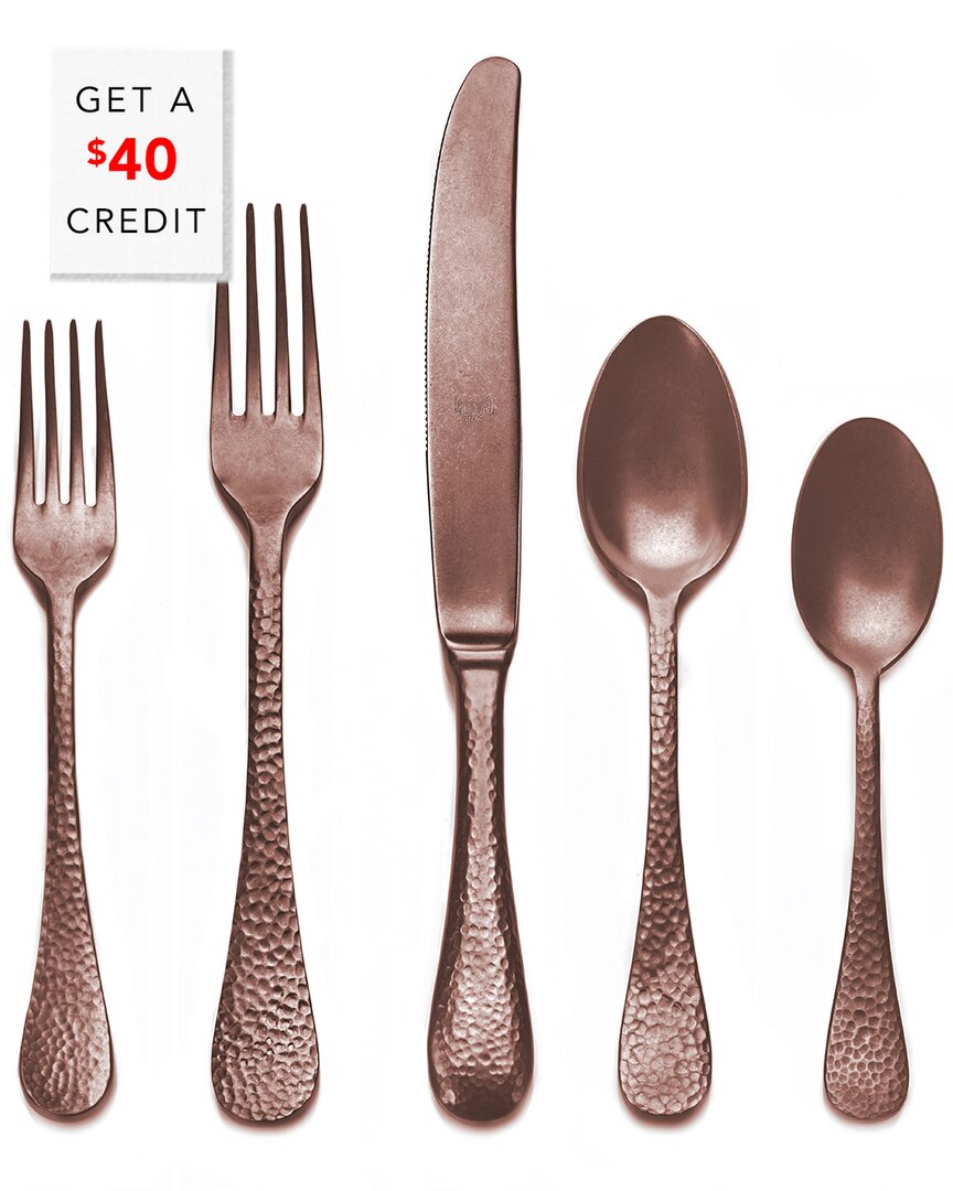 Mepra Epoque Pewter 5pc Flatware Set With $40 Credit