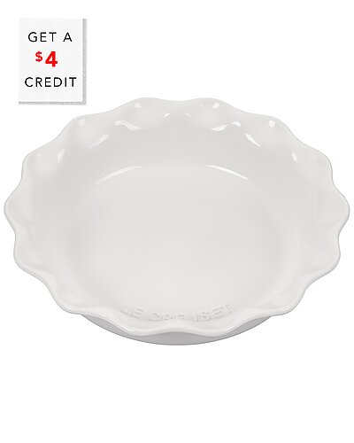 Le Creuset White Heritage Pie Dish with $4 Credit