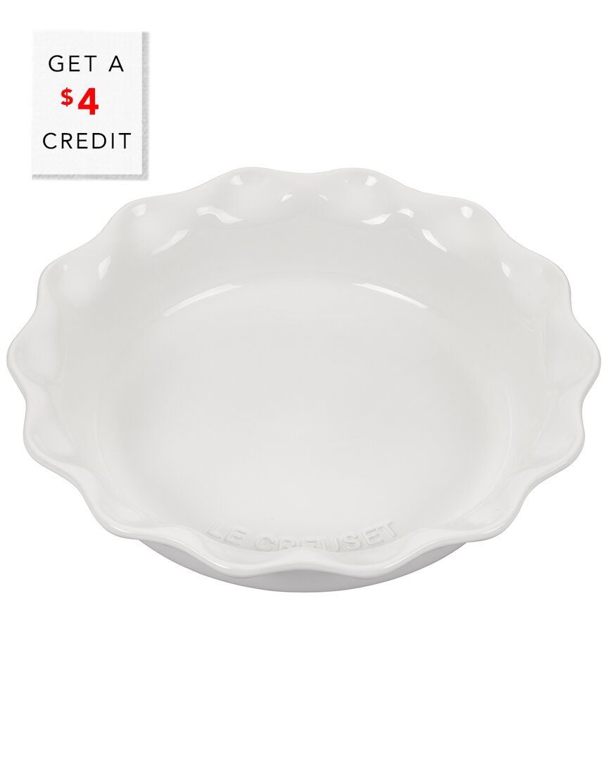 Le Creuset 9" Stoneware Pie Dish In White