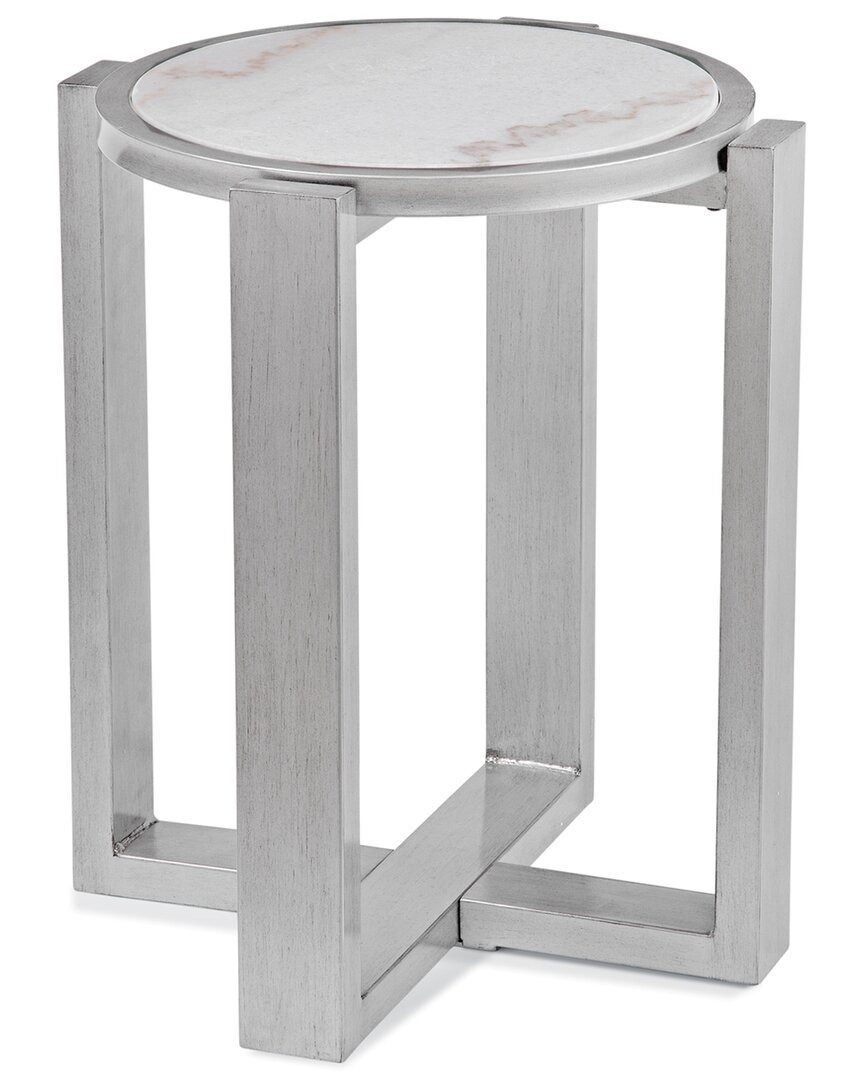 Bassett Mirror Hessie Round Accent Table In Silver