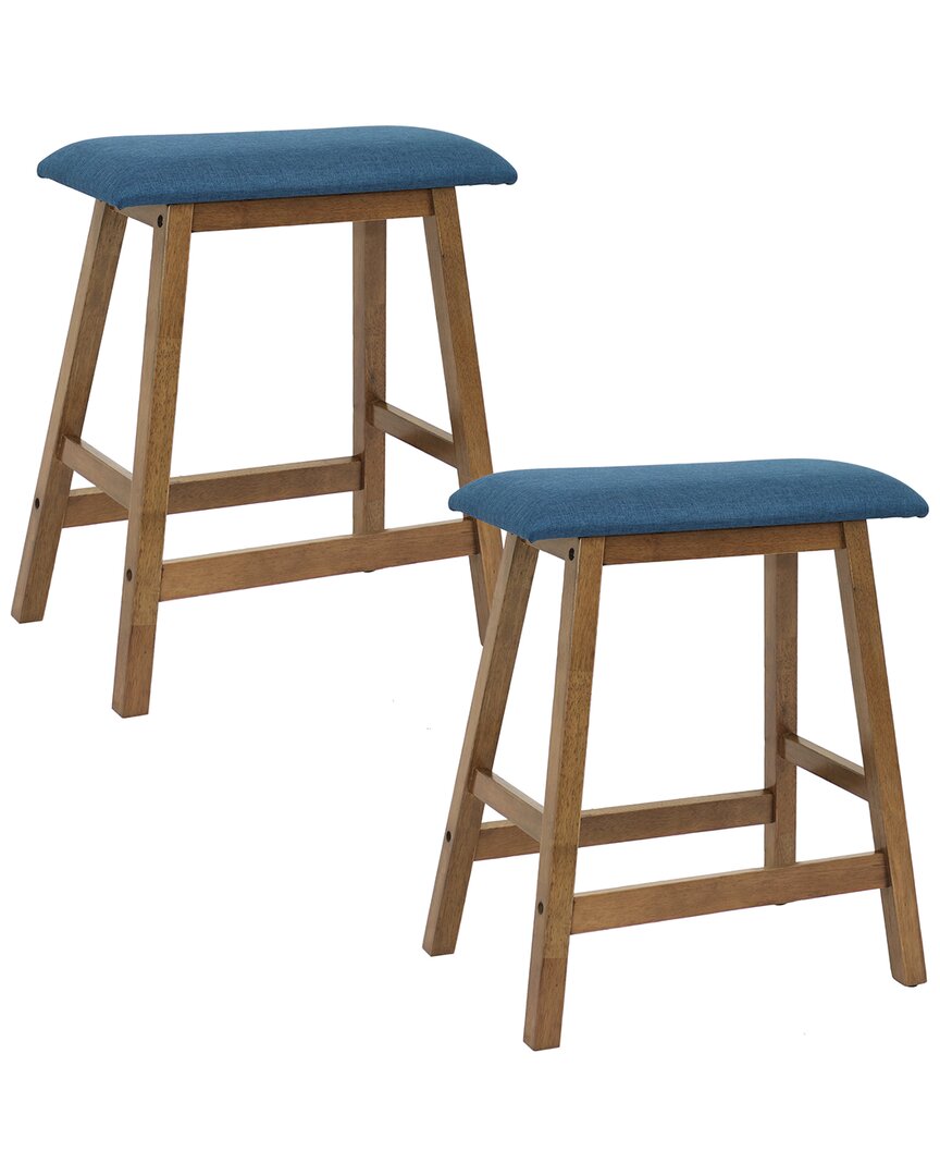 Sunnydaze Set Of 2 Weathered Counter-height Stools In Brown