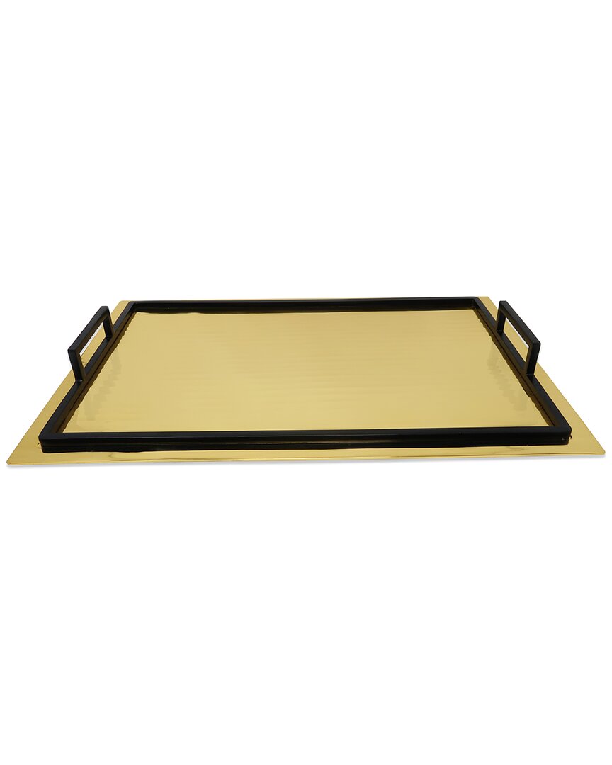Shop Vivience Serving Tray With Handles - Small In Gold