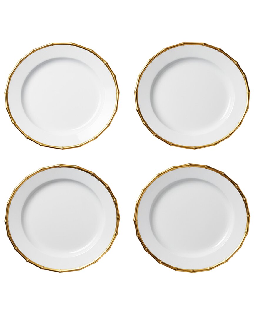 American Atelier Bamboo Plated Set Of 4 Charger Plates In White