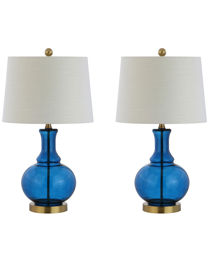 Jonathan Y Designs Set Of 2 Lavelle 25in Glass Table Lamps