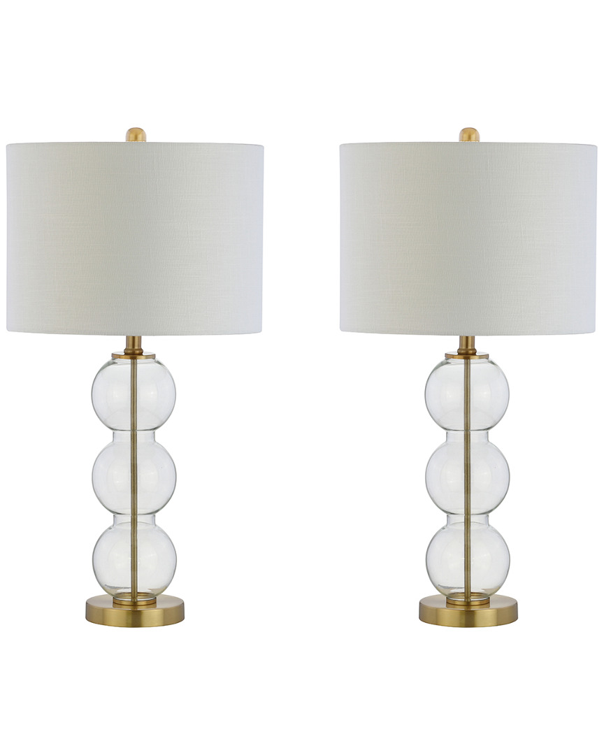 Jonathan Y Designs Set Of 2 Bella 27in Glass Triple-sphere Table Lamps