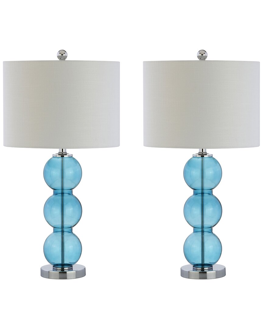 Jonathan Y Designs Set Of 2 Bella 27in Glass Triple-sphere Table Lamps