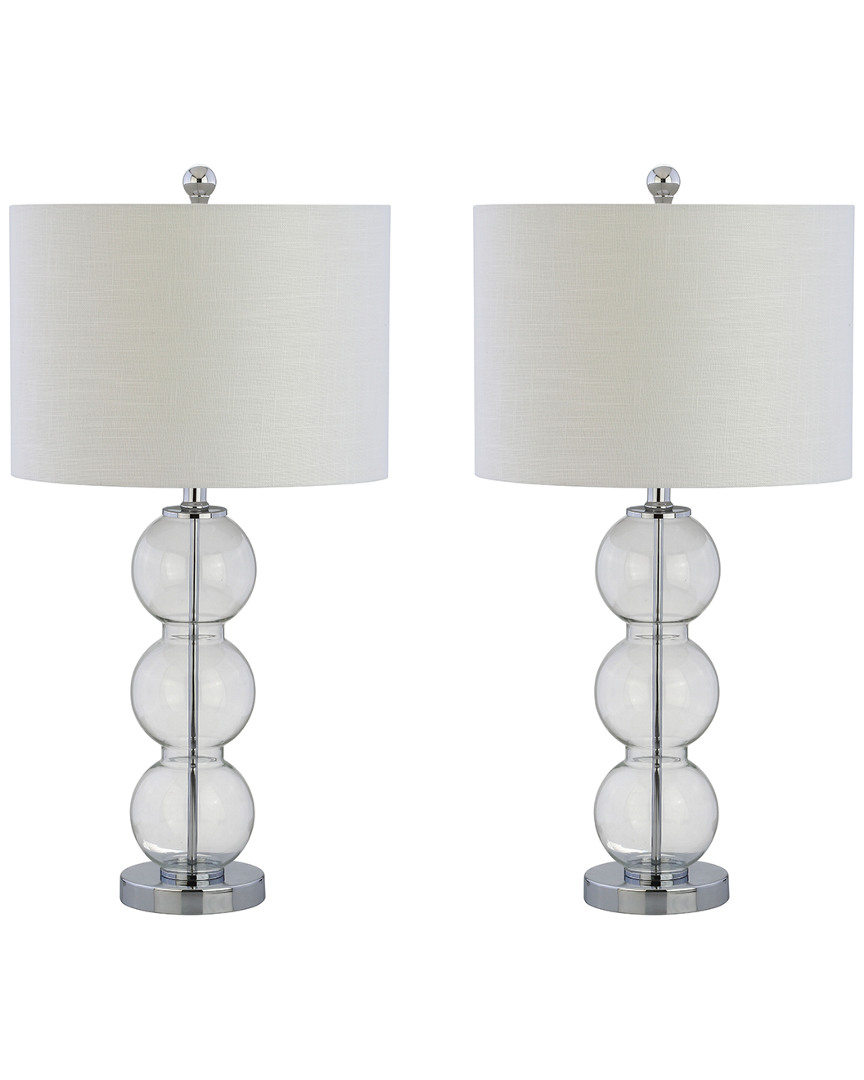 Jonathan Y Designs Set Of 2 Bella 27in Glass Triple-sphere Led Table Lamps