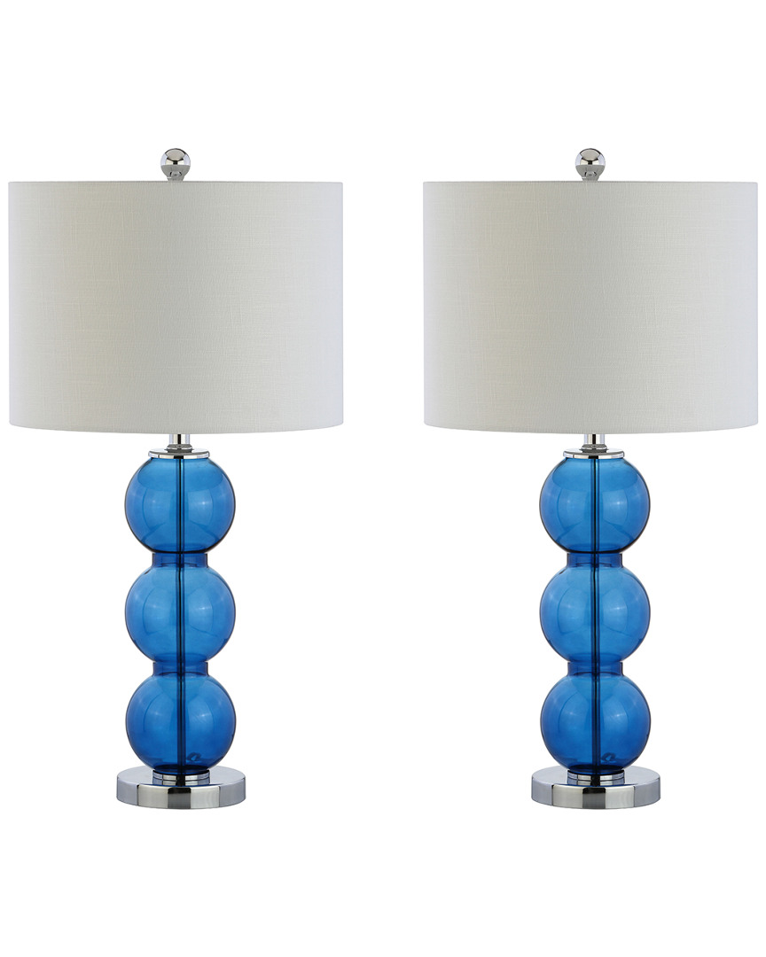 Jonathan Y Designs Set Of 2 Bella 27in Glass Triple-sphere Led Table Lamps