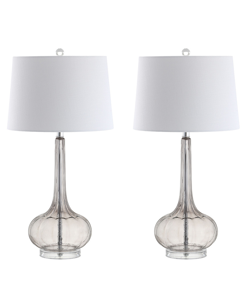 Jonathan Y Designs Set Of 2 Bette 28.5in Glass Teardrop Table Lamps