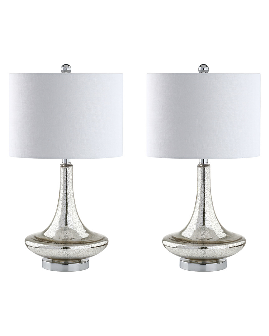 Jonathan Y Designs Set Of 2 Cecile 25.5in Glass Teardrop Table Lamps