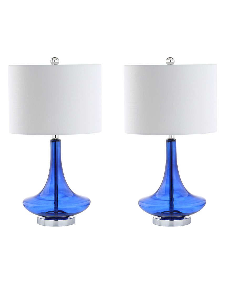 Jonathan Y Designs Set Of 2 Cecile 25.5in Glass Teardrop Table Lamps