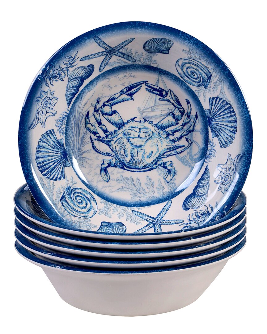 Certified International Oceanic Melamine 6-pc. All Purpose Bowls In Multicolor