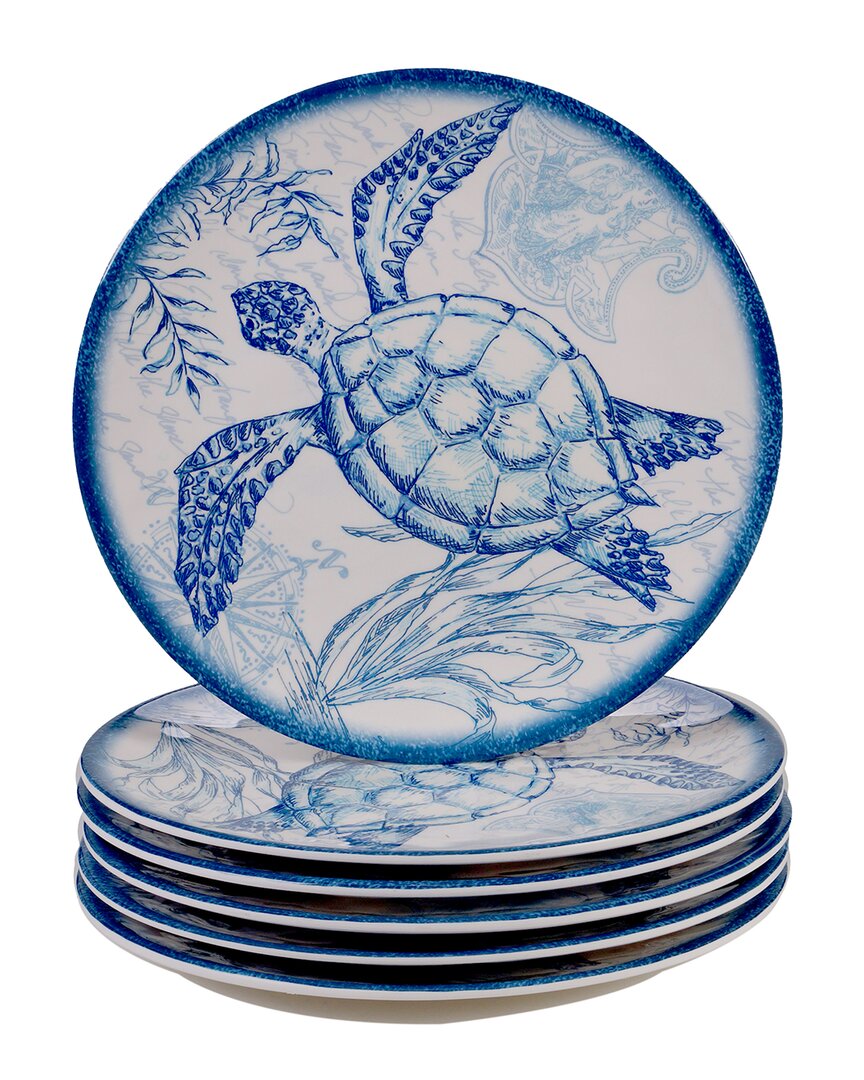 Certified International Oceanic Melamine 6-pc. Salad Plates In Multicolor