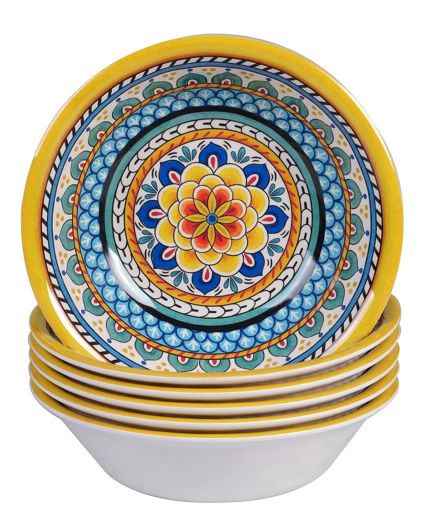 Certified International Set Of 6 Portofino All Purpose Bowls In Multicolor
