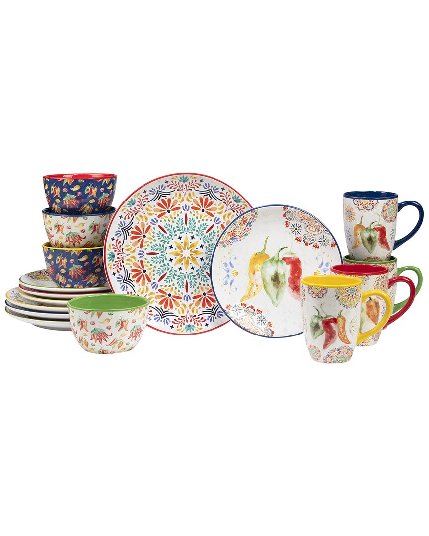 Certified International Sweet Spicy Dinnerware Set, 16 Piece In Multicolor