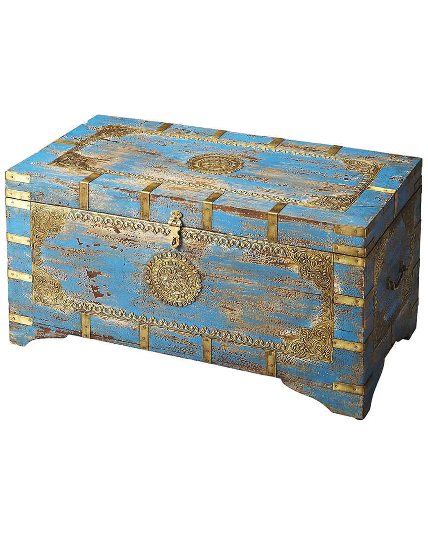 Butler Specialty Company Neela Painted Brass Inlay Storage Trunk