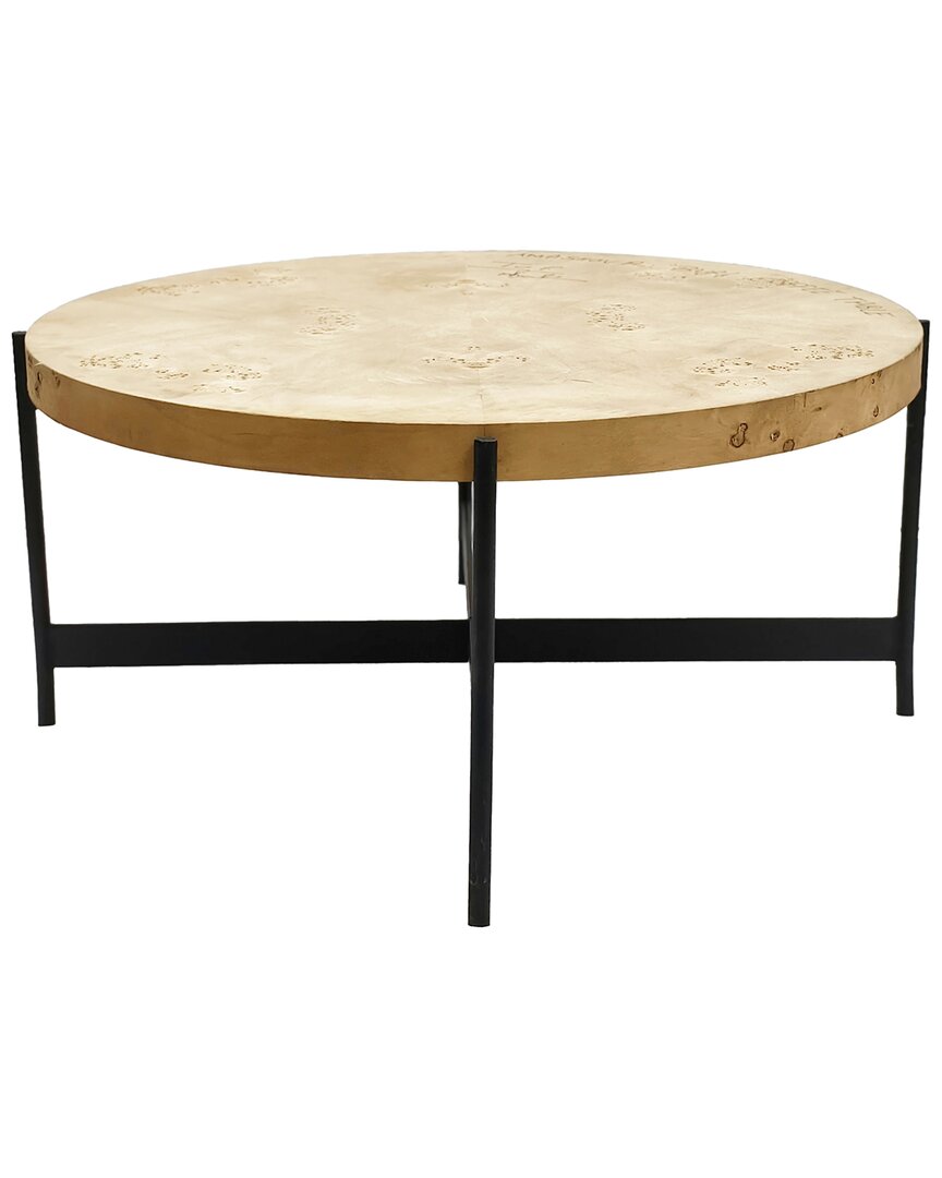Lr Home Evelyn Contemporary Burl Wood Handmade Coffee Table In Multi