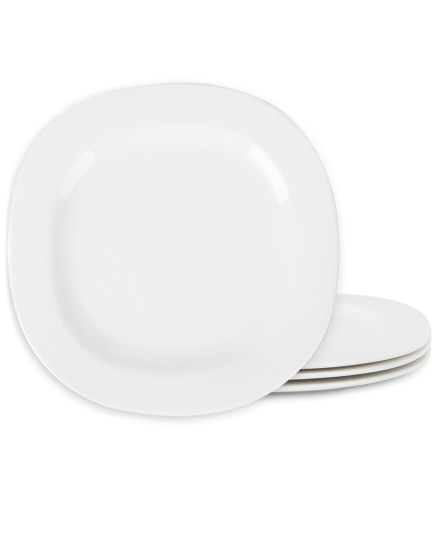 Stone Lain Quadro 4pc Dinner Plate Set In White