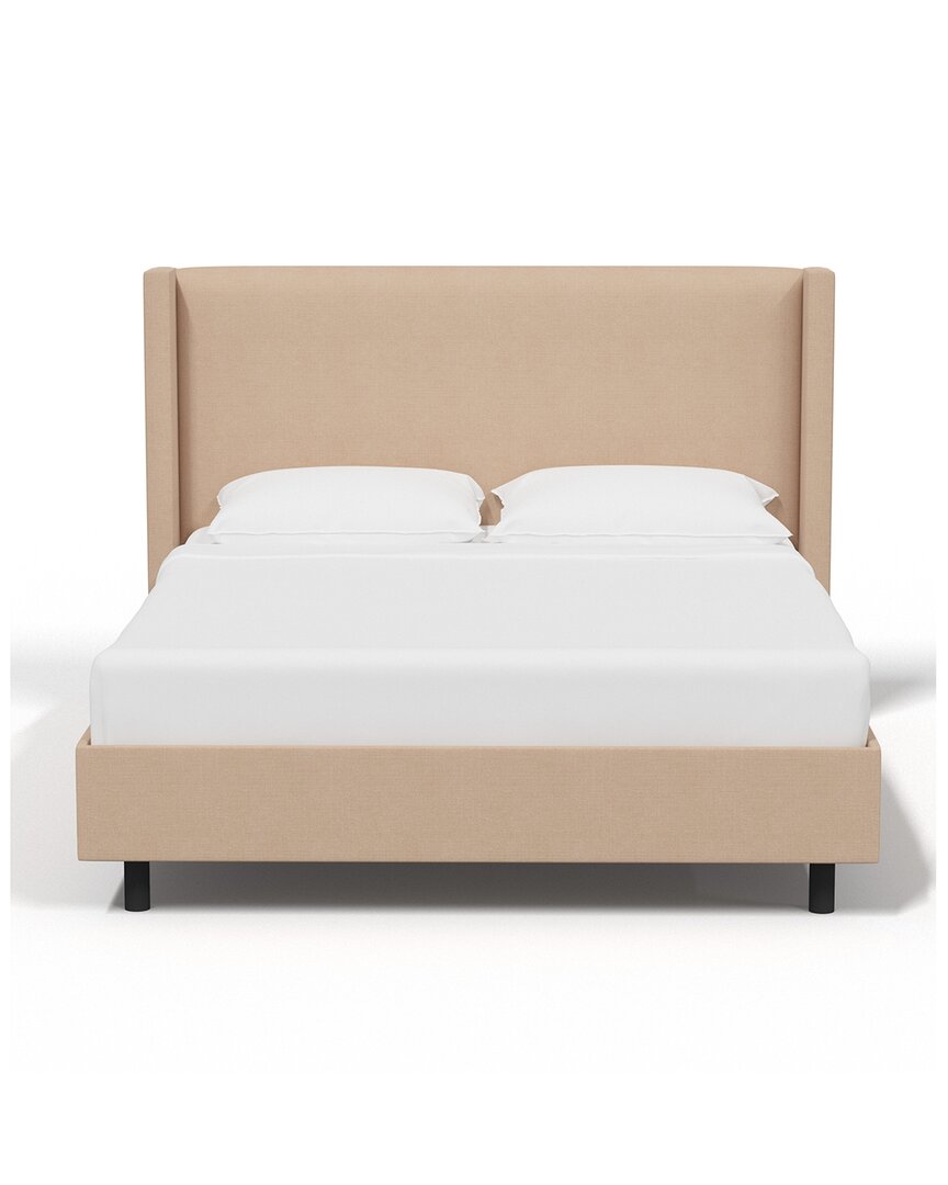 Skyline Furniture Upholstered Platform Bed Linen In Brown