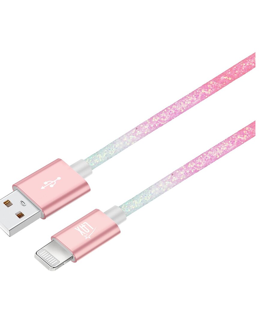 Lax Gadgets Apple Mfi Certified 10ft Glitter Pastel Lightning Cable In Multi