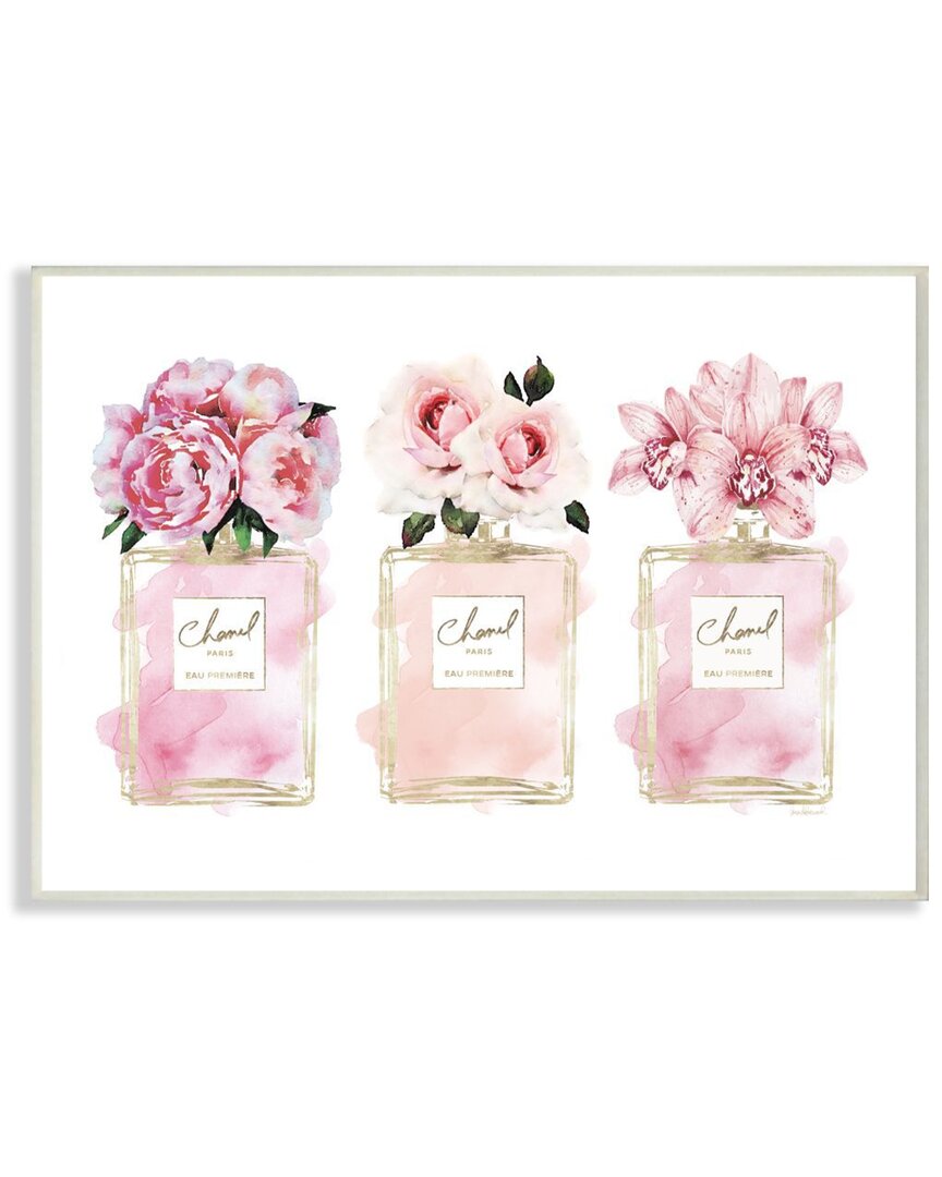 Stupell Pink Flowers And Perfumes Glam Fashion Watercolor Wall Art
