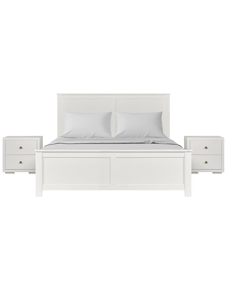 Camden Isle Winston Wooden Platform Bed With 2 Nightstands 8