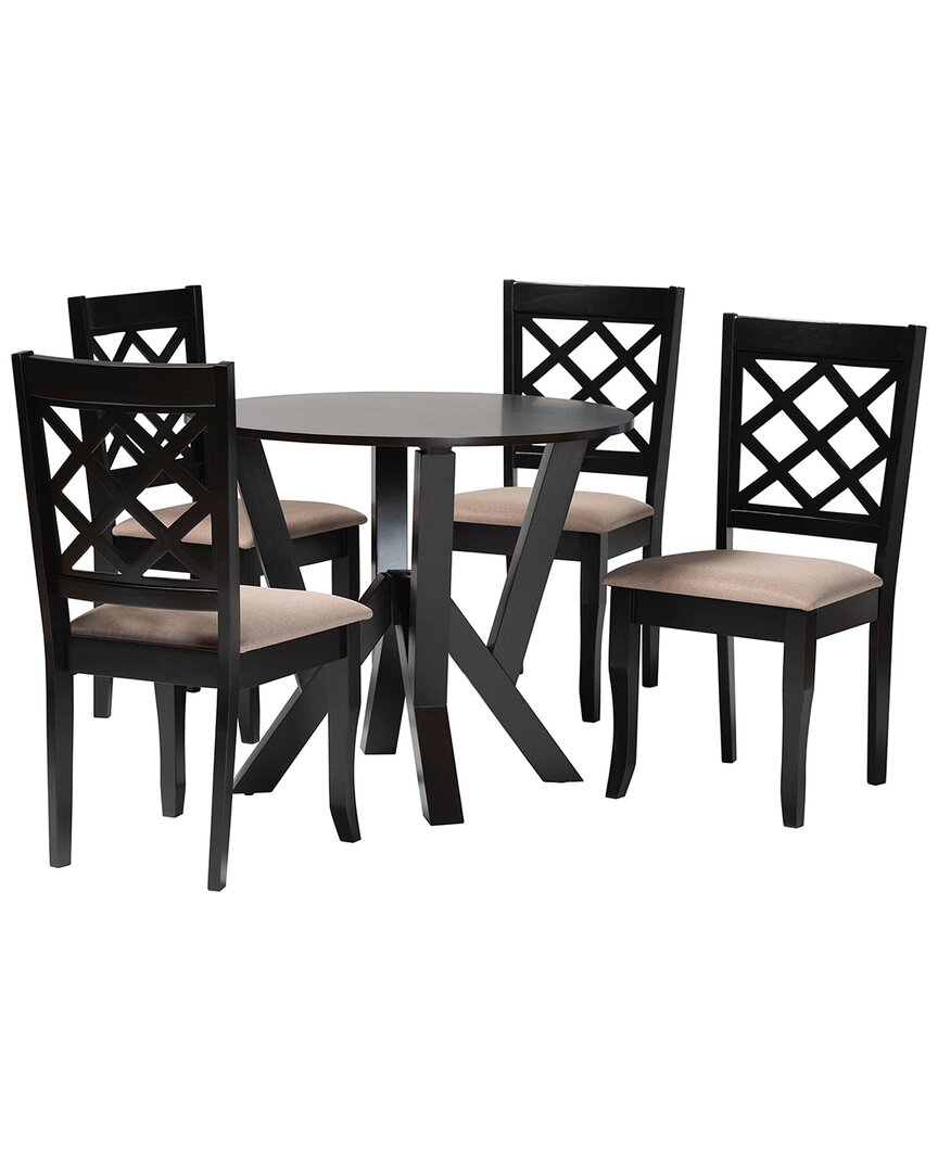 Baxton Studio Adina Modern 5pc Dining Set In Black