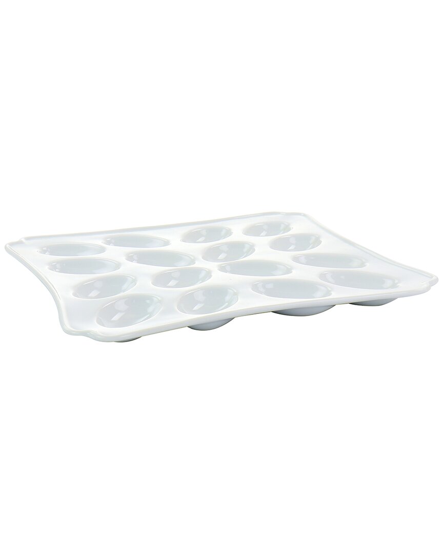 Shop Martha Stewart 12in Ceramic Deviled Eggs Serving Platter In White